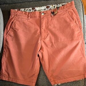 Denim & Flower  Coral-Pink Flat Front Shorts